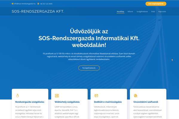 SOS-Rendszergazda Kft. weboldal